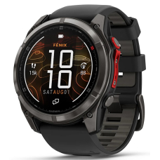 Garmin Fenix 8 Pro - 51 mm, MicroLED Sapphire, Carbon grey DLC titanium with Black/pebble grey silicone band (010-03380-01)